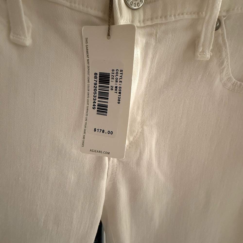 Ag Adriano Goldschmied Women's Cream Straight Leg Jeans